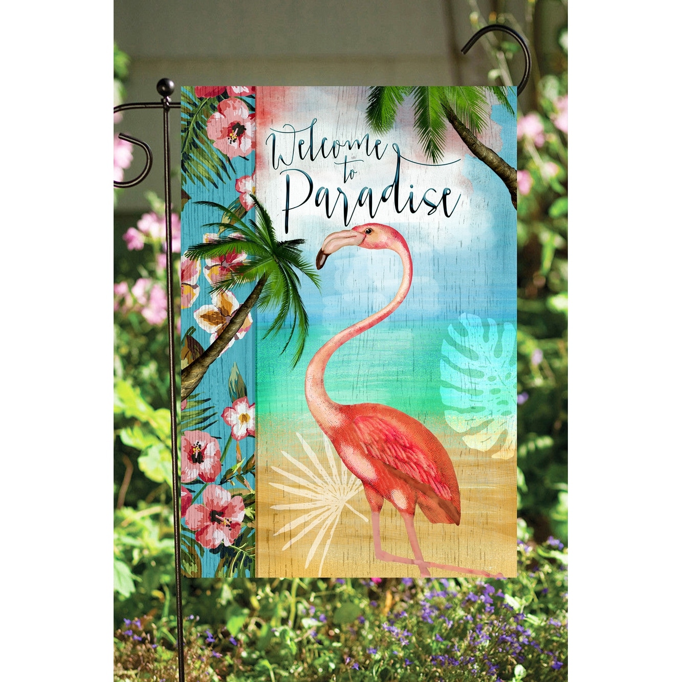 Warm And Vibrant Welcome To Paradise Decorative Rectangular Garden Flag 18 X 12 Overstock 32211261