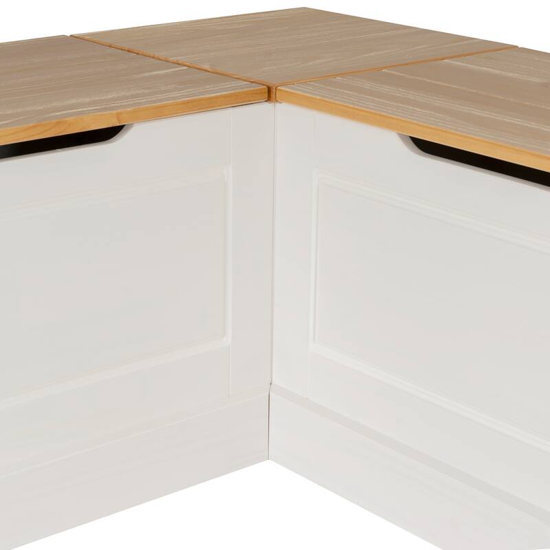 Josie Two Tone Backless Corner Nook Set