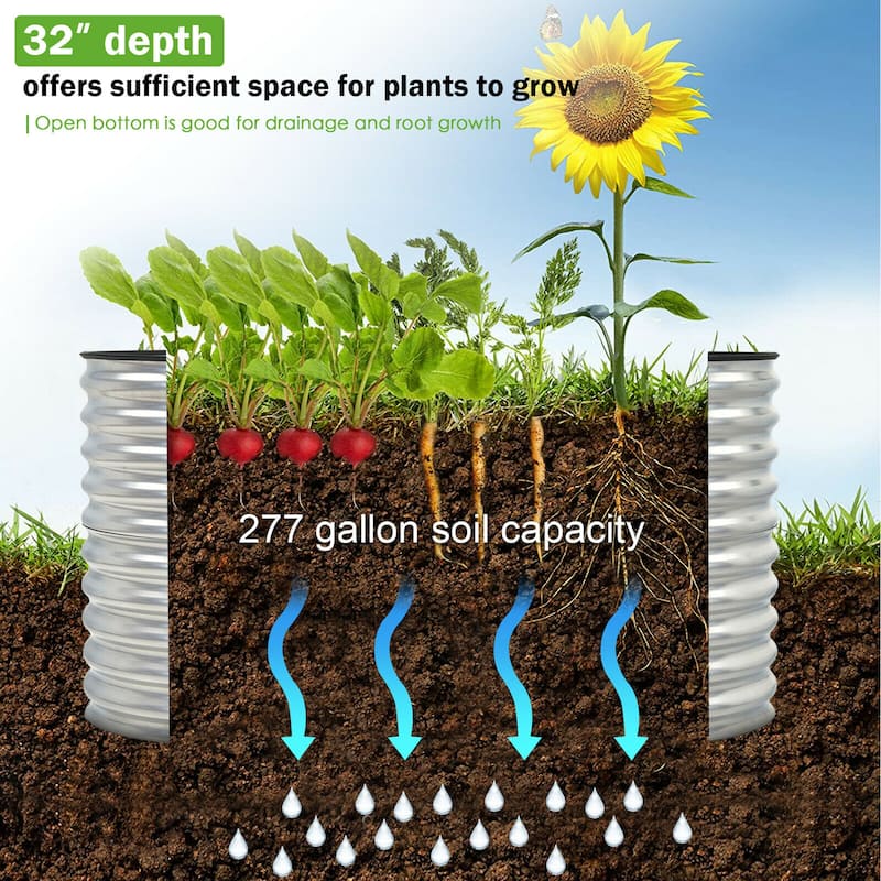 62'' x 32'' x 32'' Raised Garden Bed Kit Planter Raised Garden Boxes