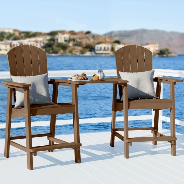 WINSOON Tall Adirondack Chair Piece of 3, Balcony Chair with