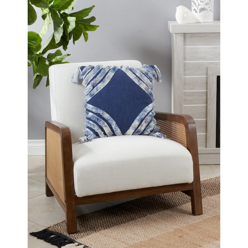 Throw Pillow With Dual-Tone Tufted Diamond Design