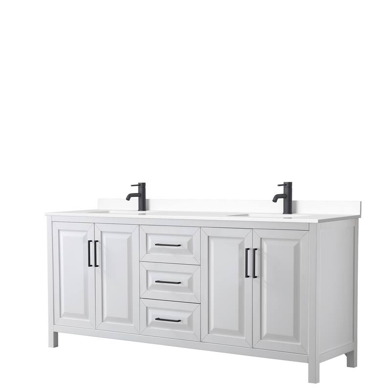 Daria 80 Inch Double Vanity, Cultured Marble Top