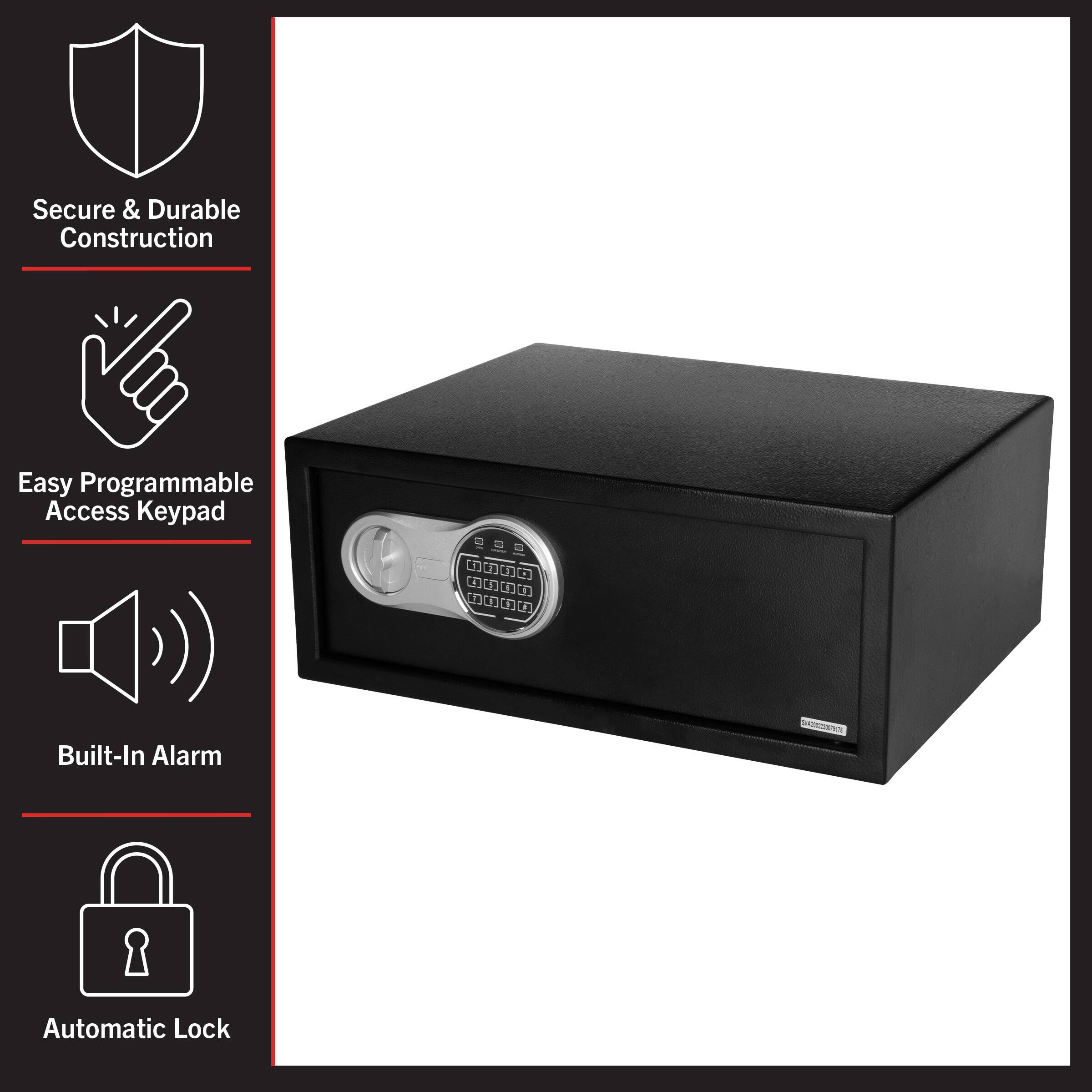 Safe Box Digital Security Box with Keypad and 2 Manual Override Keys