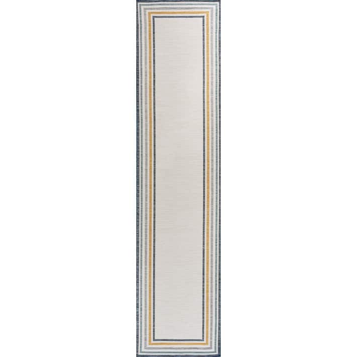 JONATHAN Y Reversible Calypso Classic Coastal Mitred Stripe Machine-Washable Indoor/Outdoor Area Rug