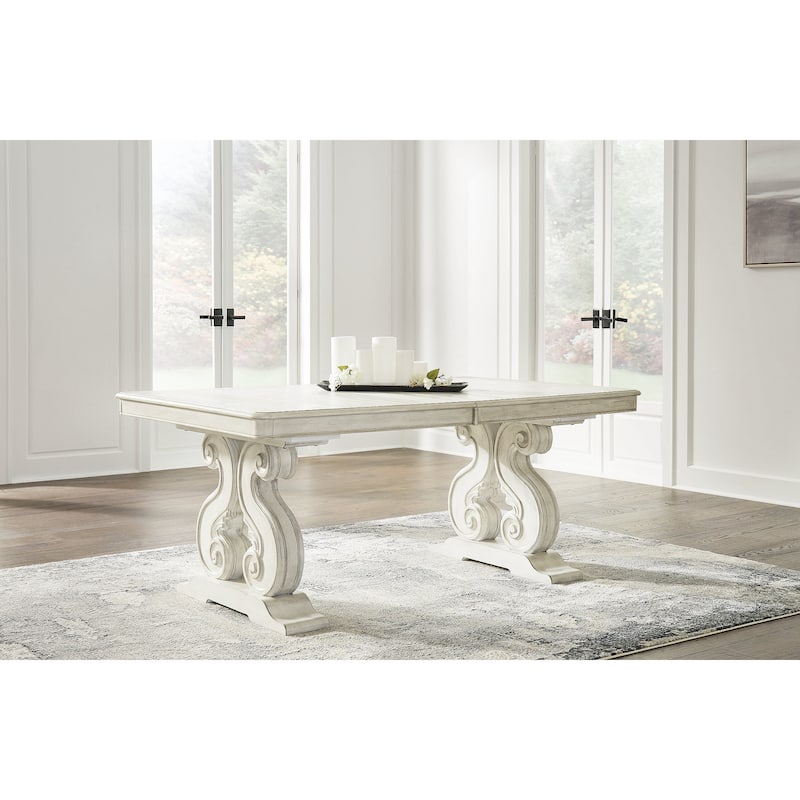 Signature Design by Ashley Arlendyne White Dining Extension Table - 44"W x 108.25"D x 30.5"H