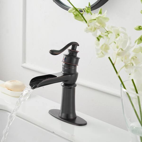 Waterfall Bathroom Sink Faucet With Oil Rubbed Bronze Overstock 31720499