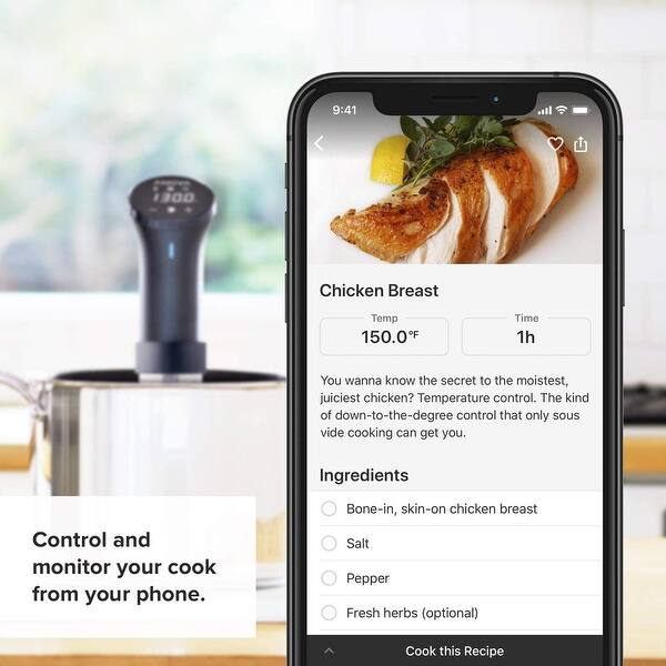 Shop Anova Culinary An500 Us00 Sous Vide Precision Cooker Wifi 1000 Watts Overstock