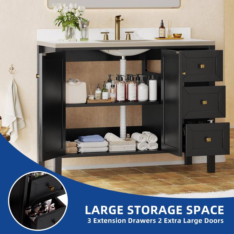 Moasis 36"/40"/ 47" Bathroom Vanity Cabinet with Sink