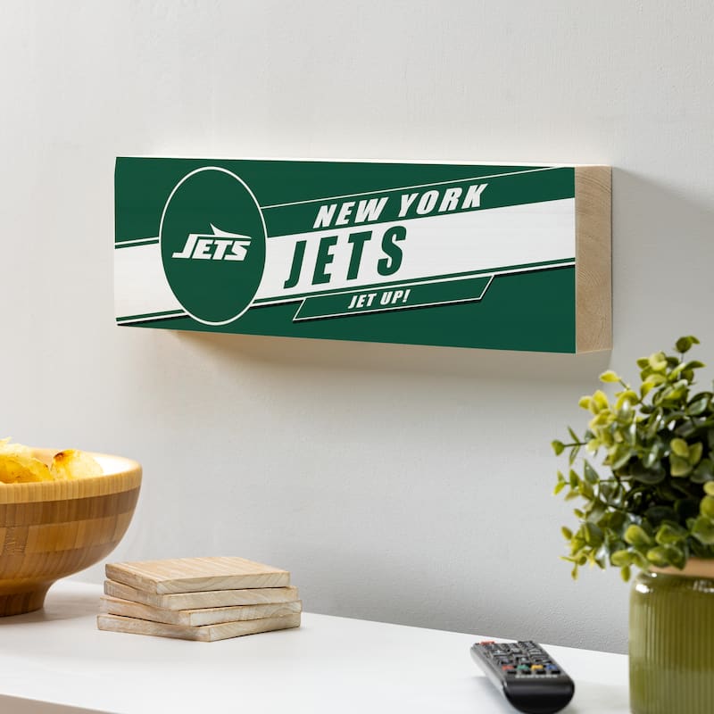 New York Jets Wooden Tabletop Mantel Shelf Sign