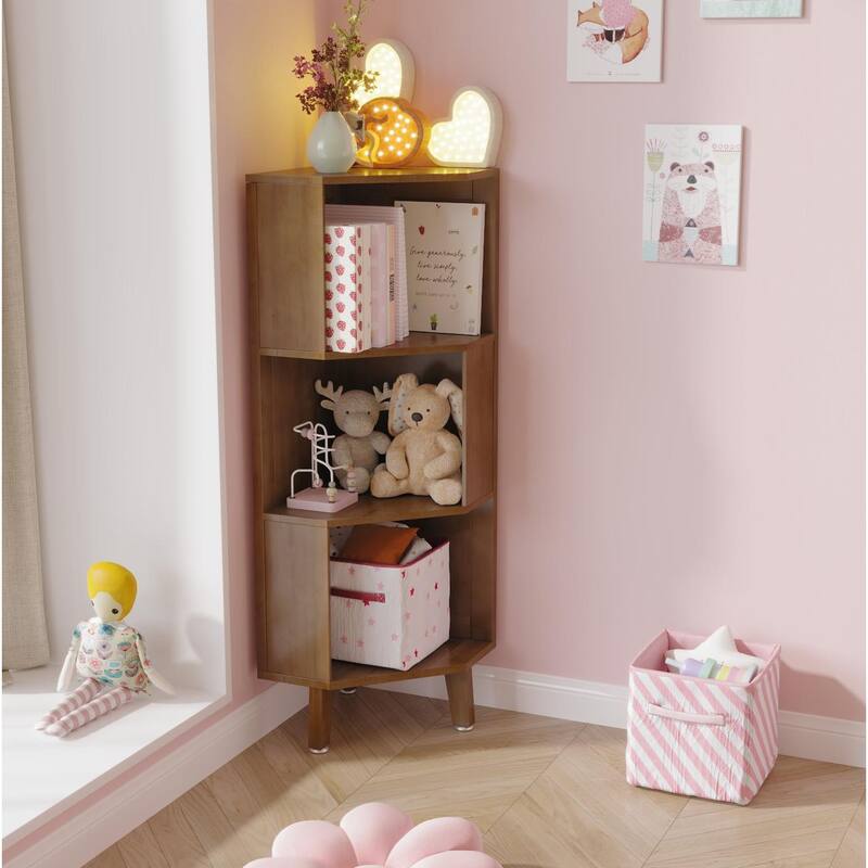 Kids Bookshelf, Premium Corner Bookshelf, Children Book Rack, Bookcase - 22" x 13.8" x 45.3"