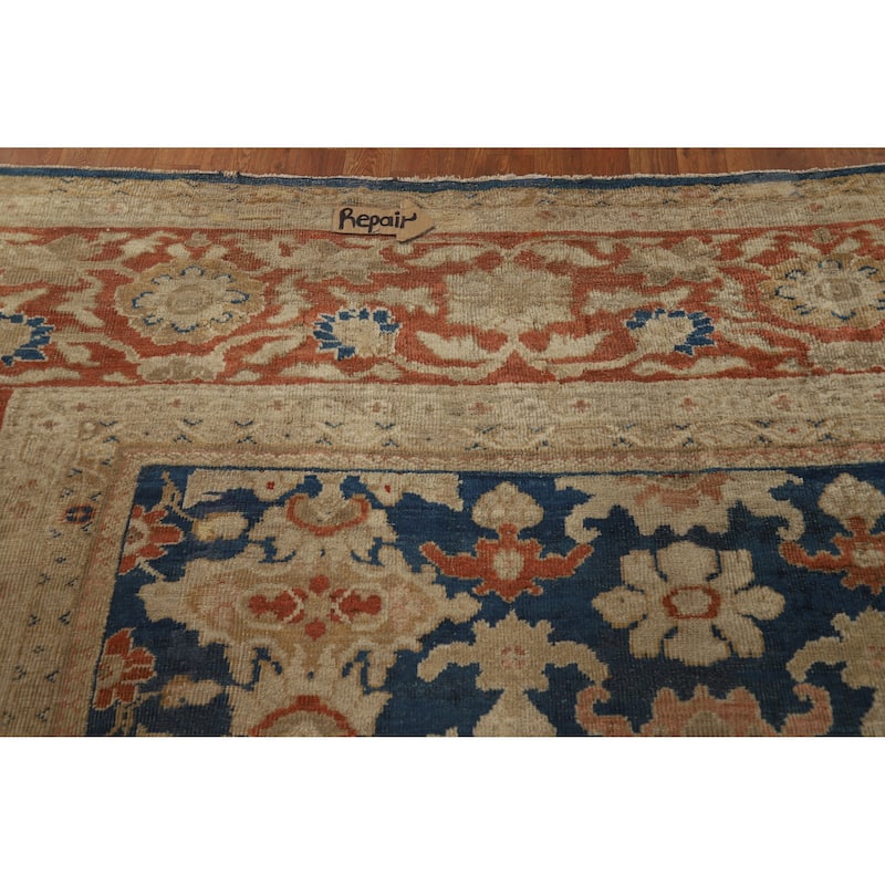 Pre-1900 Antique Vegetable Dye Sultanabad Persian Wool Carpet - 10'9" x 18'10"