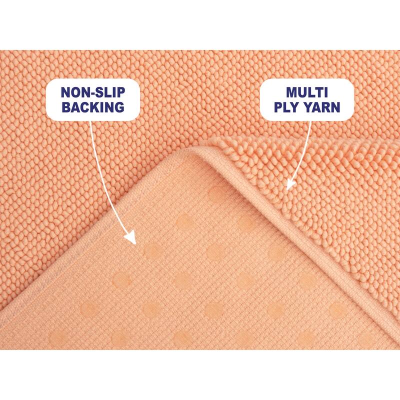 American Soft Linen 100% Cotton Bath Mat Rugs, 20x34 inches Slip Resistant Bottom Base Bath Mats for Bathroom