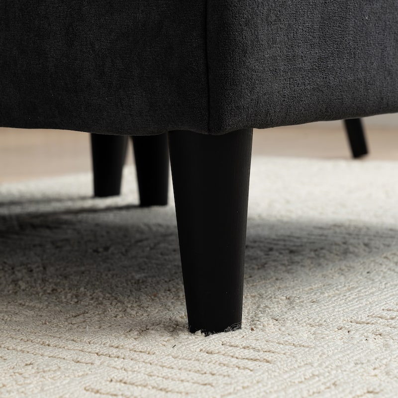 L-Shaped Modular Sectional Sofa with Storage Ottoman, Convertible Sofa with Waterfall Armrests, Comfy 3-Seater Cloud Sofa