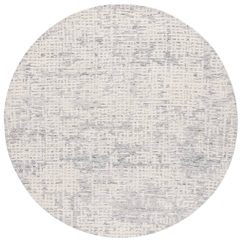 SAFAVIEH Handmade Ebony Marcijona Modern Contemporary Wool Rug - 6' Round - Ivory/Grey