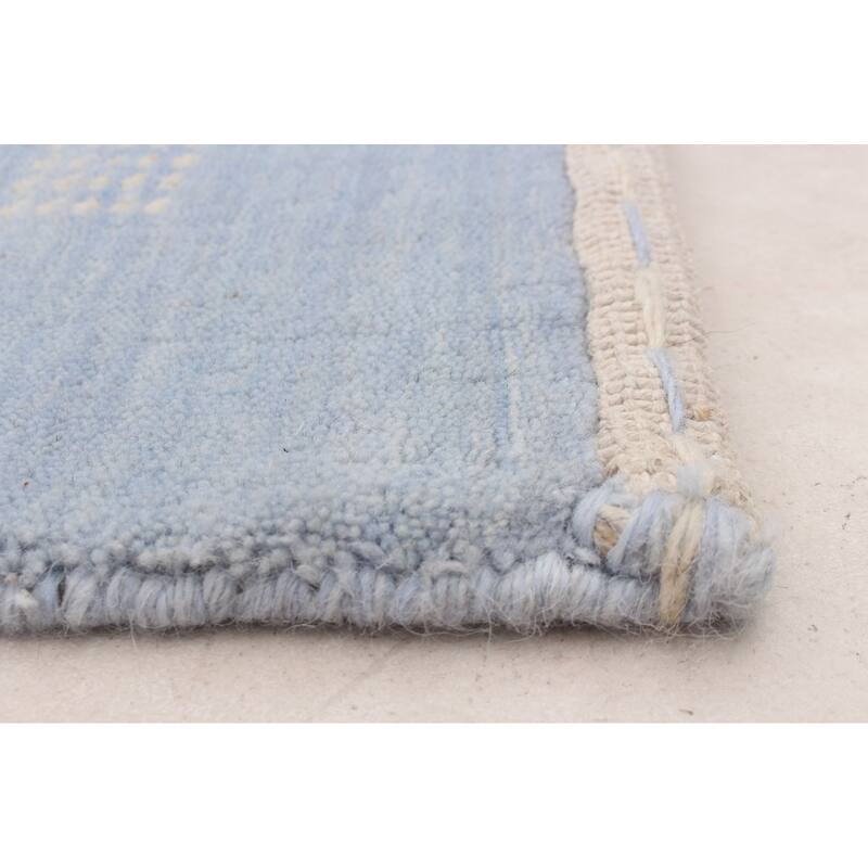 ECARPETGALLERY Hand Loomed Kashkuli Gabbeh Light Blue Wool Rug - 8'1 x 9'10