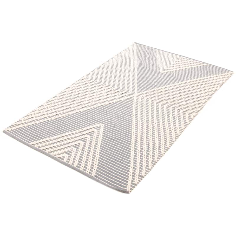 ECARPETGALLERY Braid weave Sienna Grey Wool Rug - 4'8 x 7'11