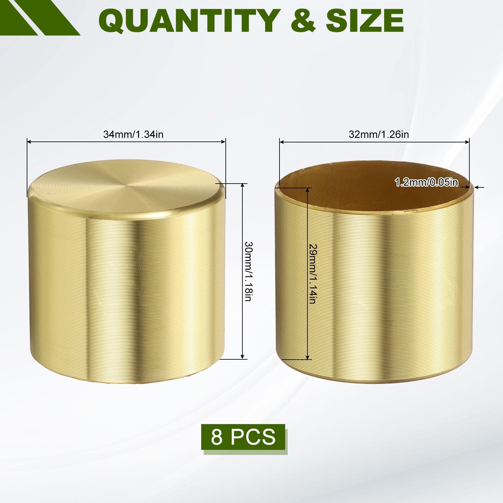 Metal Furniture Feet Cover, Round Furniture Pads Leg Cover Gold Table Foot Cap Floor Protector for Chair, Table, Sofa, Bed