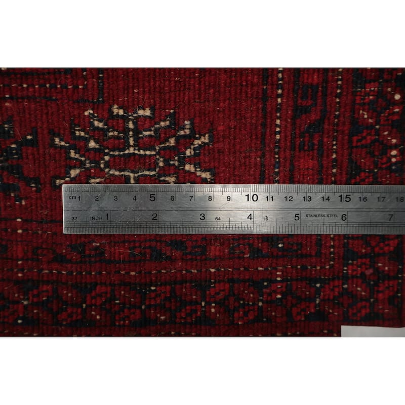 Hand Knotted Oriental 100% Wool Carpet Traditional Geometric Red Balouch Area Rug - 5' 11'' X 3' 4''