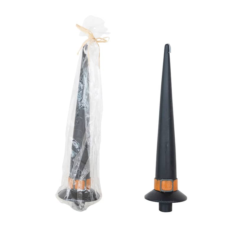 Unscented Witch Hat Shaped Taper Candle - Black