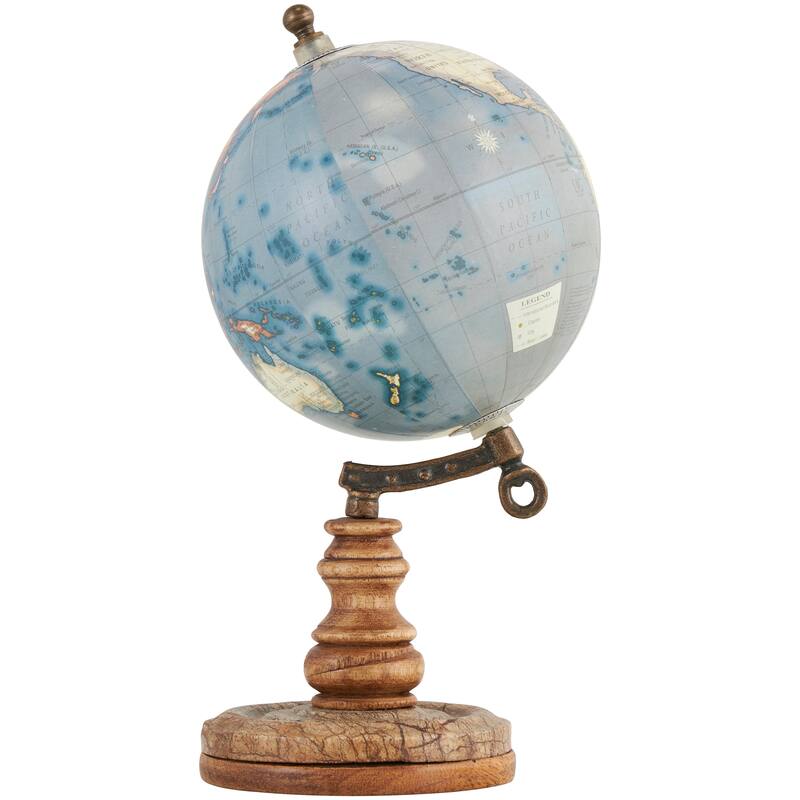 Brown Plastic Globe with Wood Base