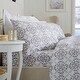 preview thumbnail 23 of 87, Great Bay Home Extra Soft Cotton Flannel Printed Bed Sheet Set Full - Watercolor Damask - Grey