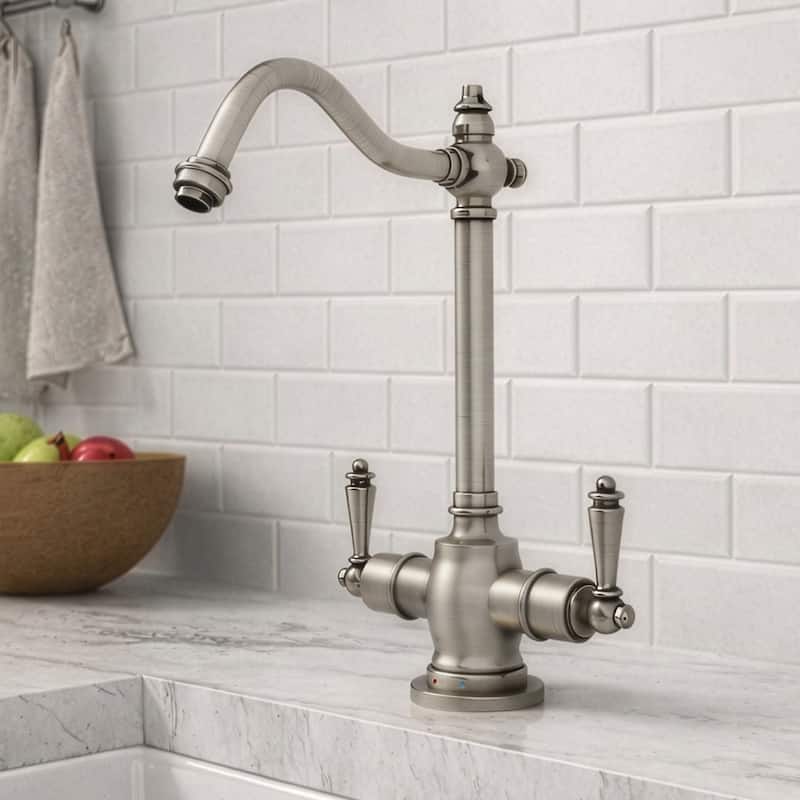Whitehaus Collection Point of Use Instant Hot/Cold Water Drinking Faucet with Traditional Swivel Spout