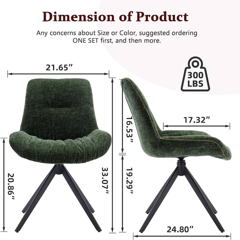 XINMICS Upholstered Dining Chairs Swivel Accent Armchairs