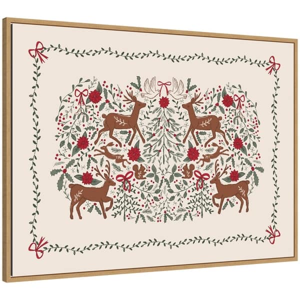 slide 2 of 9, Kate and Laurel Sylvie Framed Canvas The Winter Woods by Vicky Yorke Brown