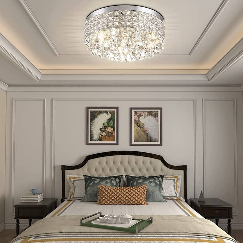 Maxax 4 - Light 15'' Crystal Metal Flush Mount - N/A