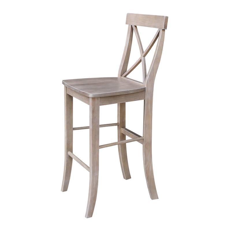 International Concepts Solid Wood X-Back Stool