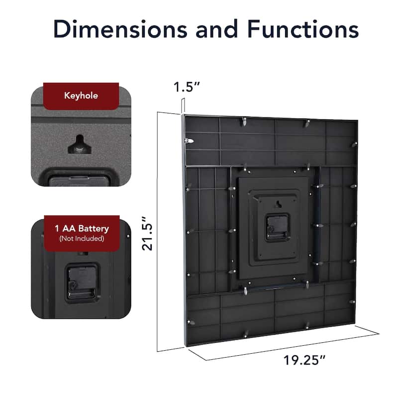 American Art Decor Picture Frame Collage Wall Clock 12 Photo Display Slots