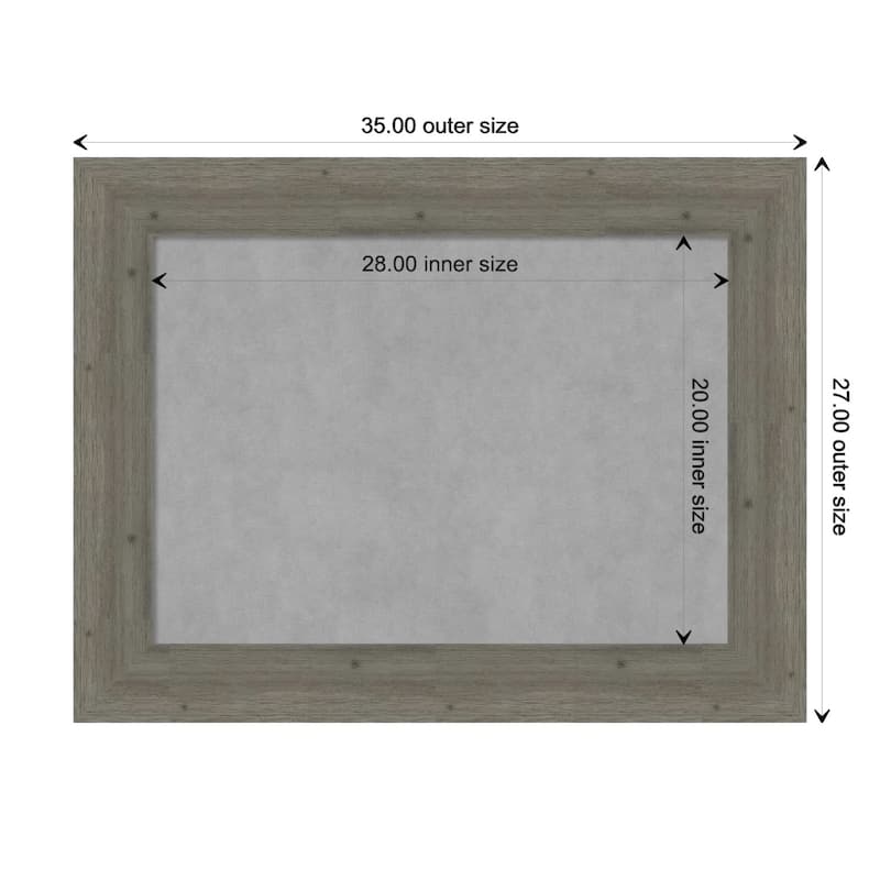 Amanti Art Fencepost Grey Framed Magnetic Board - Board Size 28x20
