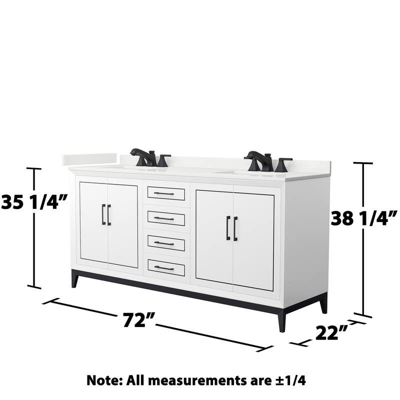 Wyndham Collection WCH515172D-QTZ-US3MXX Marlena 72" Free Standing