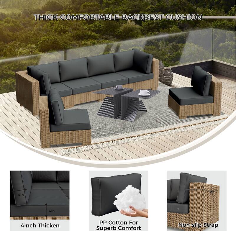 14 Piece Outdoor Furniture Replacement Cushions,Patio Seat Cushions