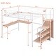 preview thumbnail 4 of 11, Full Size Metal Loft Bed Frame with Desk, Lateral Storage Ladder & Wardrobe