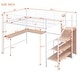 preview thumbnail 4 of 43, Metal Loft Bed with L Shape Desk and Metal Grid, Kids High Metal Bed Frame with Lateral Storage Ladder and Wardrobe
