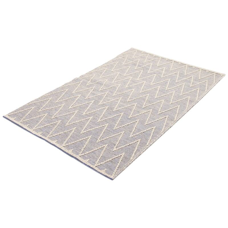 ECARPETGALLERY Braid weave Sienna Navy Wool Rug - 5'0 x 8'0