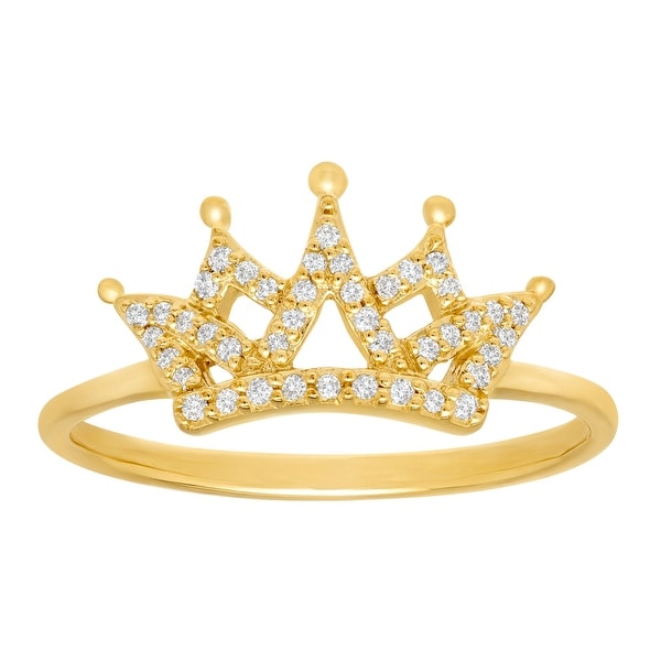 1/8 ct Diamond Crown Ring in 10K Yellow Gold