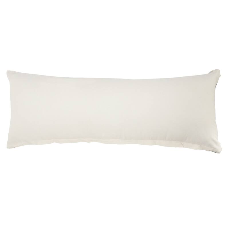 HomeRoots 14" X 36" Gray And White 100% Cotton Geometric Zippered Pillow