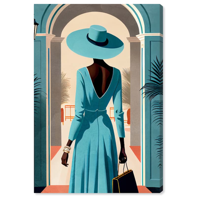 Wynwood Studio Fashion and Glam Set the Stage Blue and Teal Modern & Contemporary Wall Art Canvas Print