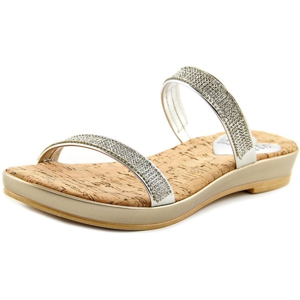 Love and Liberty Desiree Women Open Toe Synthetic Silver Slides Sandal