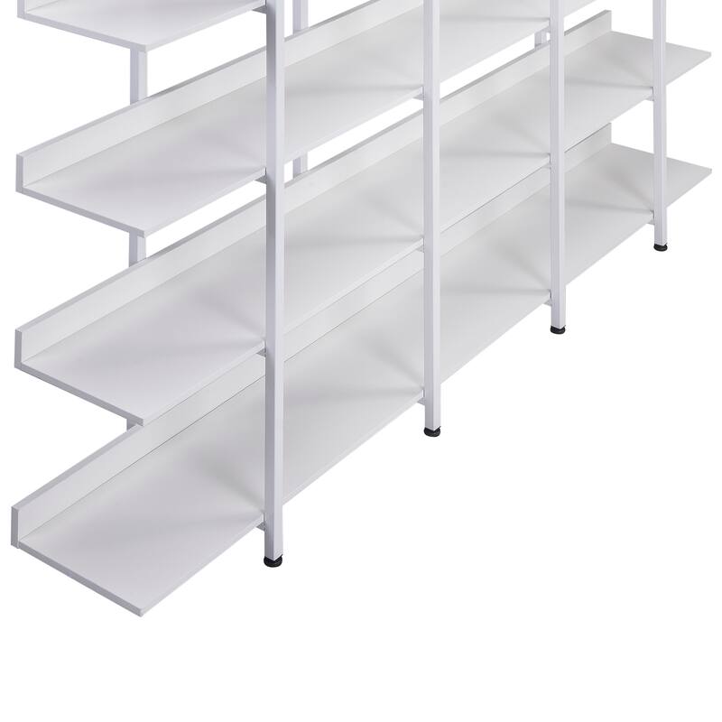 Roomfitters 5-Tier Bookcase for Home Office, Open Bookshelf with MDF Board and Black Metal Frame, Vintage Style