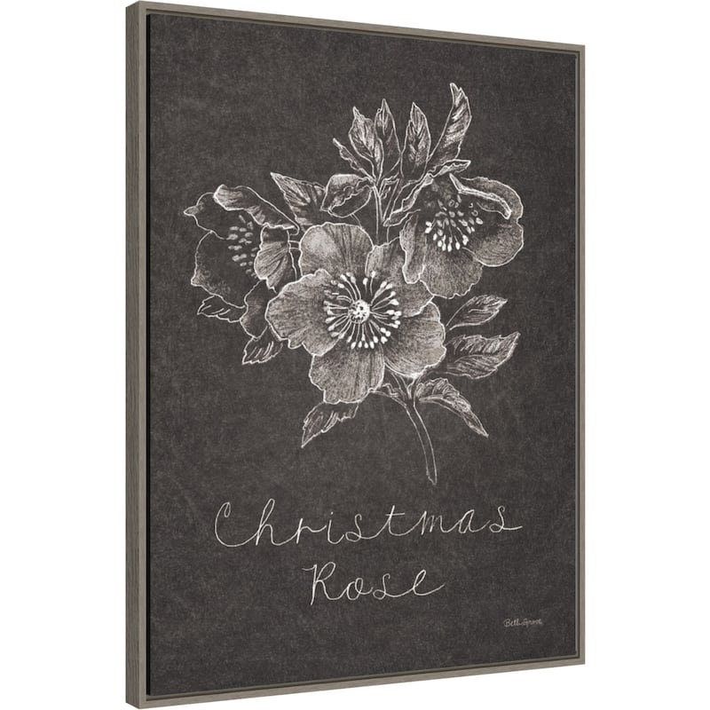 Black and White Chalkboard Christmas III by Beth Grove Canvas Art Framed - 23 x 30 in