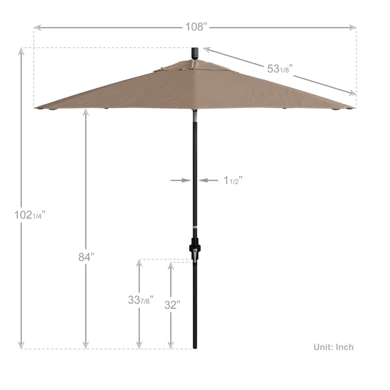 California Umbrella 9-Foot Black Aluminum Market Umbrella