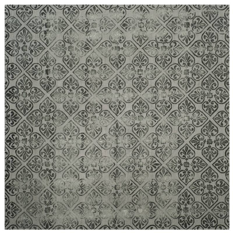SAFAVIEH Handmade Dip Dye Sholeh Watercolor Vintage Boho Wool - 7' x 7' Square - Grey - Runner/Square