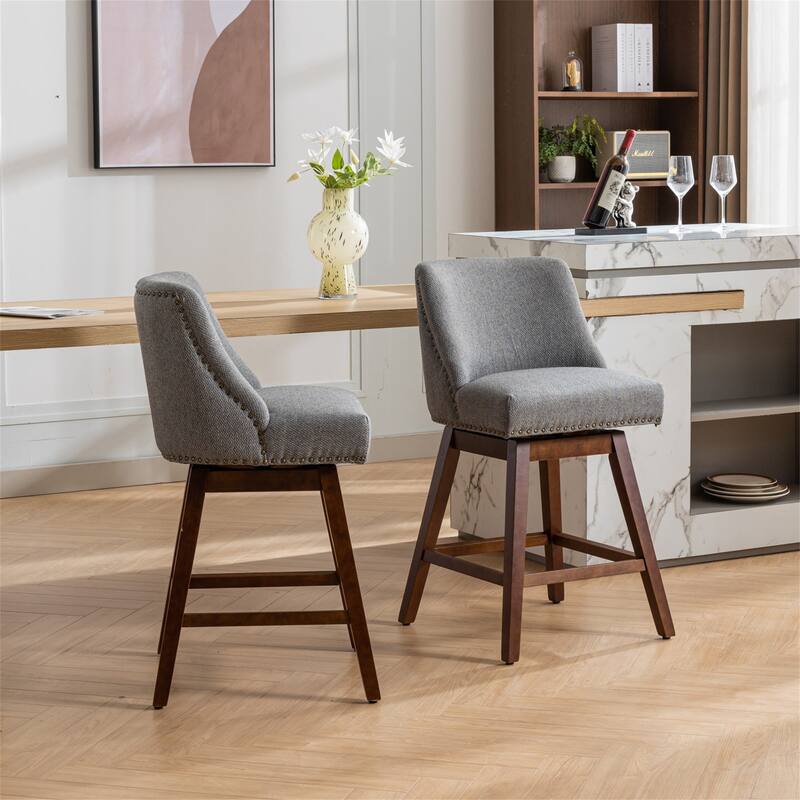Counter Height Swivel Barstools Set of 2