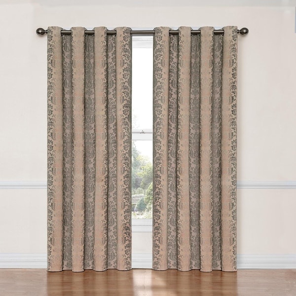 slide 2 of 8, Eclipse Nadya Grommet Blackout Window Curtain Panel 63 Inches - Linen