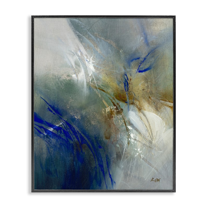 Stupell Blue & Neutrals Distortion Framed Giclee Art Design By K. Nari - 24 x 30 - Black