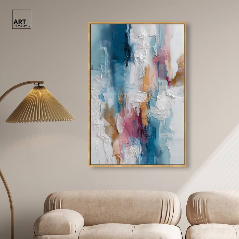 Petal Pink and Ocean Blue I Canvas by Art Remedy