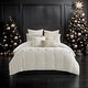 preview thumbnail 54 of 89, Madison Park Signature Essence Oversized Cotton Clipped Jacquard Comforter Set with Euro Shams and Throw Pillows Ivory - King